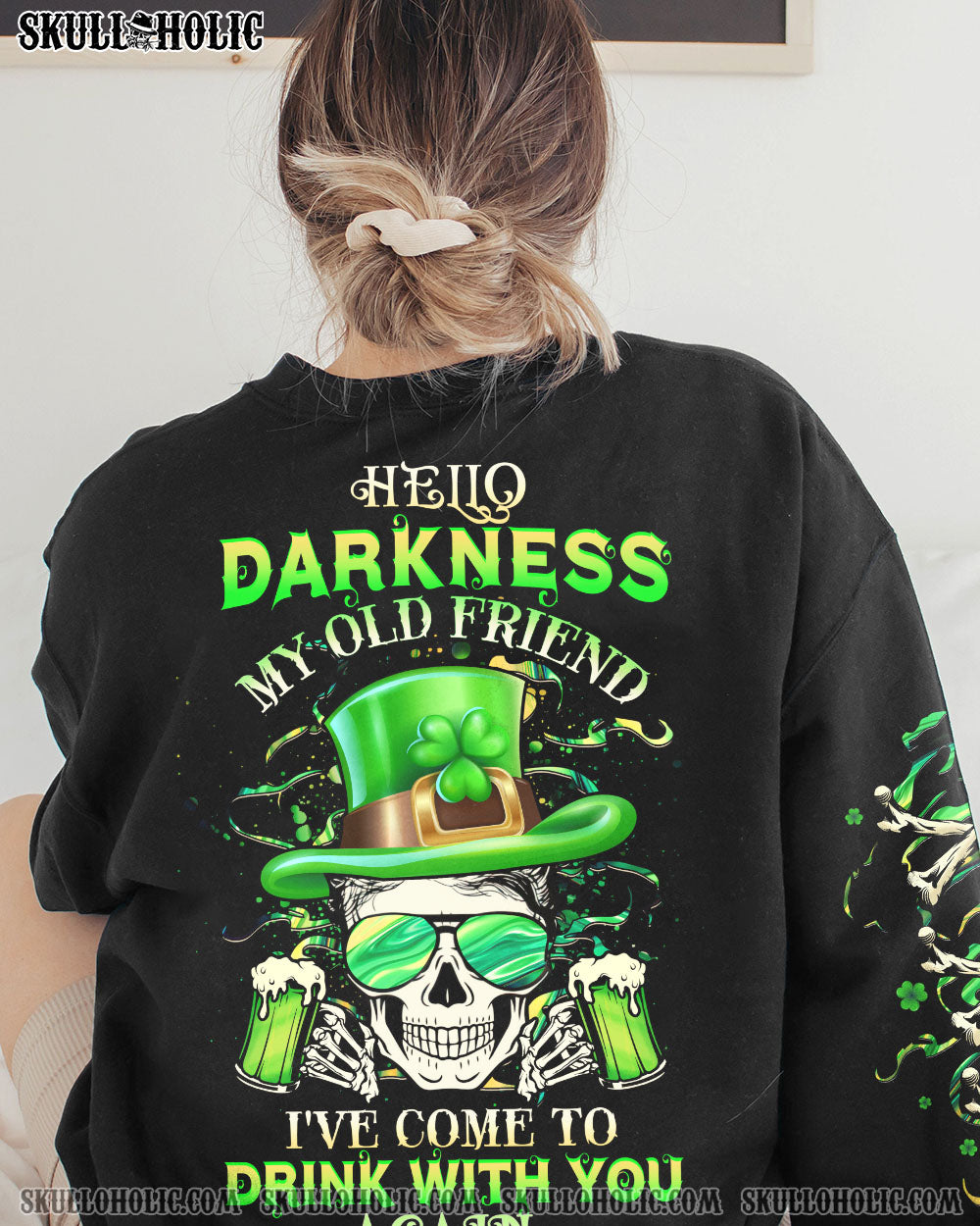 HELLO DARKNESS MY OLD FRIEND SKULL BEER PATRICK’S DAY ALL OVER PRINT – YHHG0102231