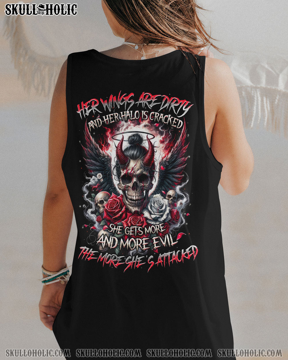 HER WINGS ARE DIRTY AND HER HALO IS CRACKED ALL OVER PRINT – TYQY2204242