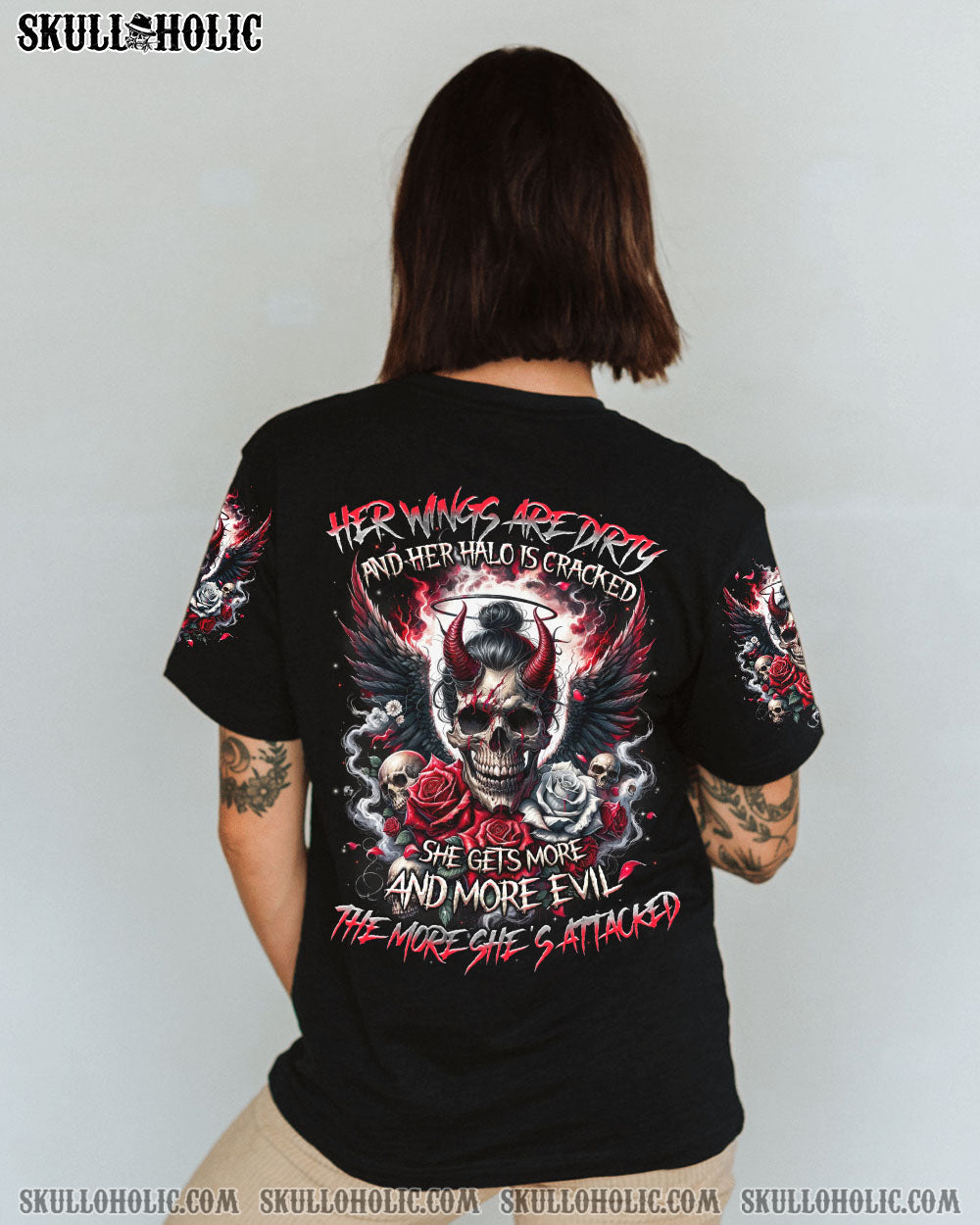 HER WINGS ARE DIRTY AND HER HALO IS CRACKED ALL OVER PRINT – TYQY2204242