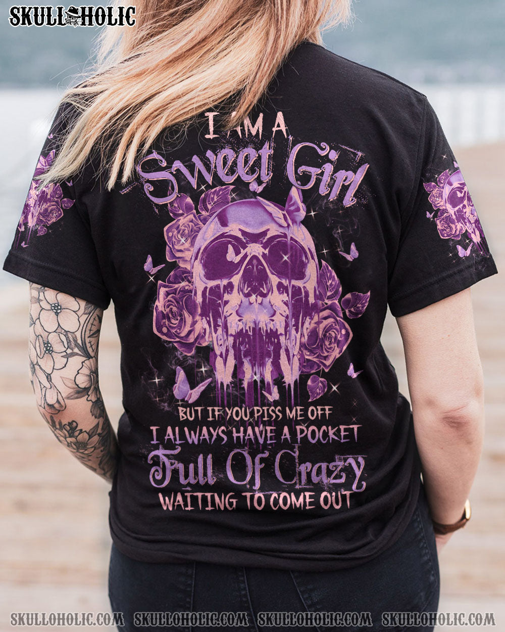 I AM A SWEET GIRL BUT IF YOU PISS ME OFF ROSE BUTTERFLY SKULL ALL OVER PRINT – TLTW0302232