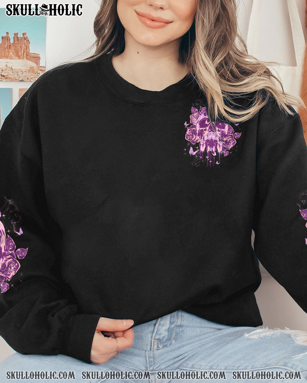 I AM A SWEET GIRL BUT IF YOU PISS ME OFF ROSE BUTTERFLY SKULL ALL OVER PRINT – TLTW0302232