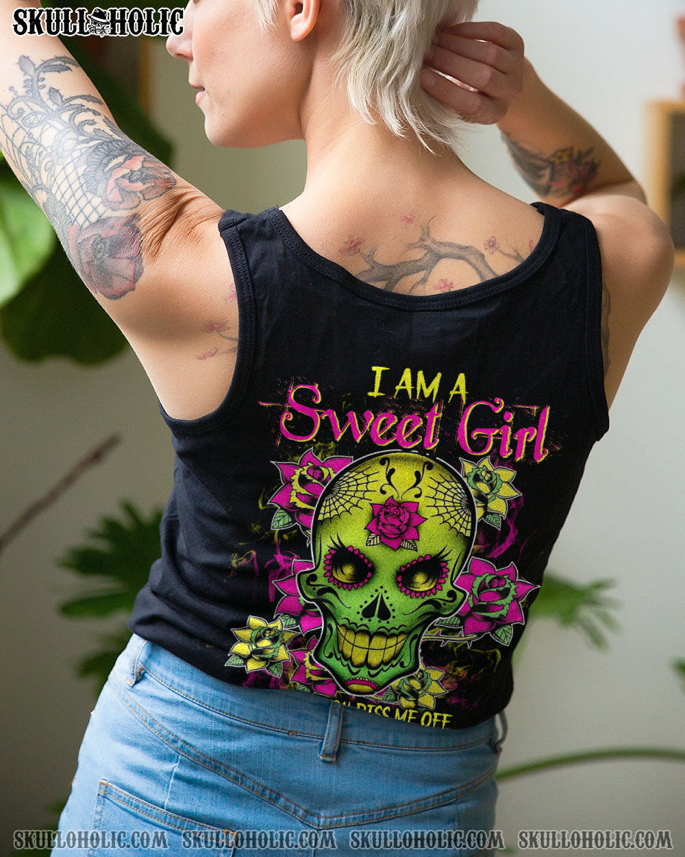 I AM A SWEET GIRL BUT IF YOU PISS ME OFF SUGAR SKULL ALL OVER PRINT – TLTW0612222