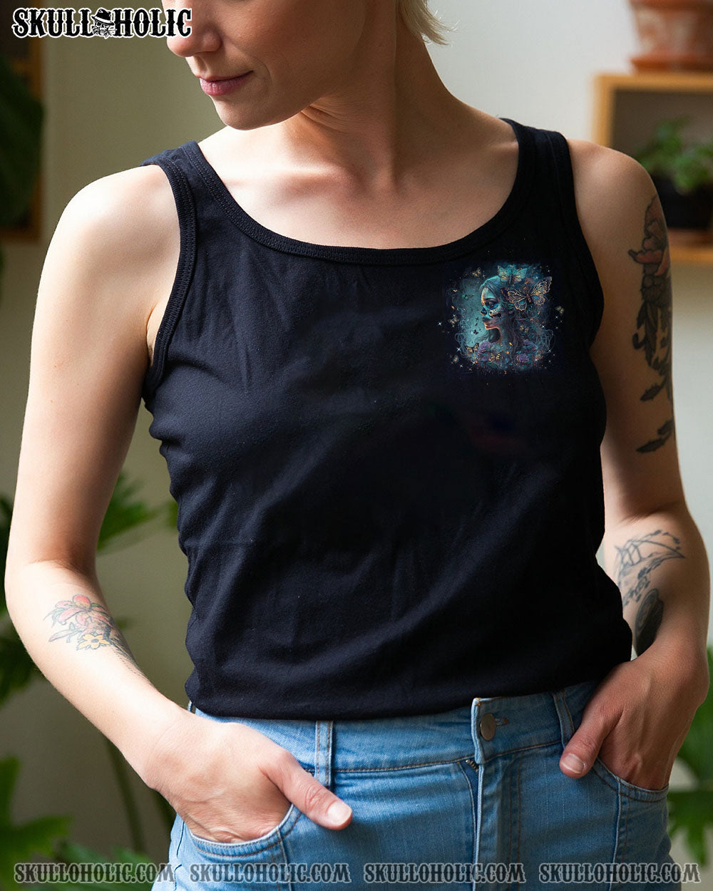 I AM A SWEET GIRL BUT IF YOU PISS ME OFF SUGAR SKULL BUTTERFLY ALL OVER PRINT – TLTW1402232