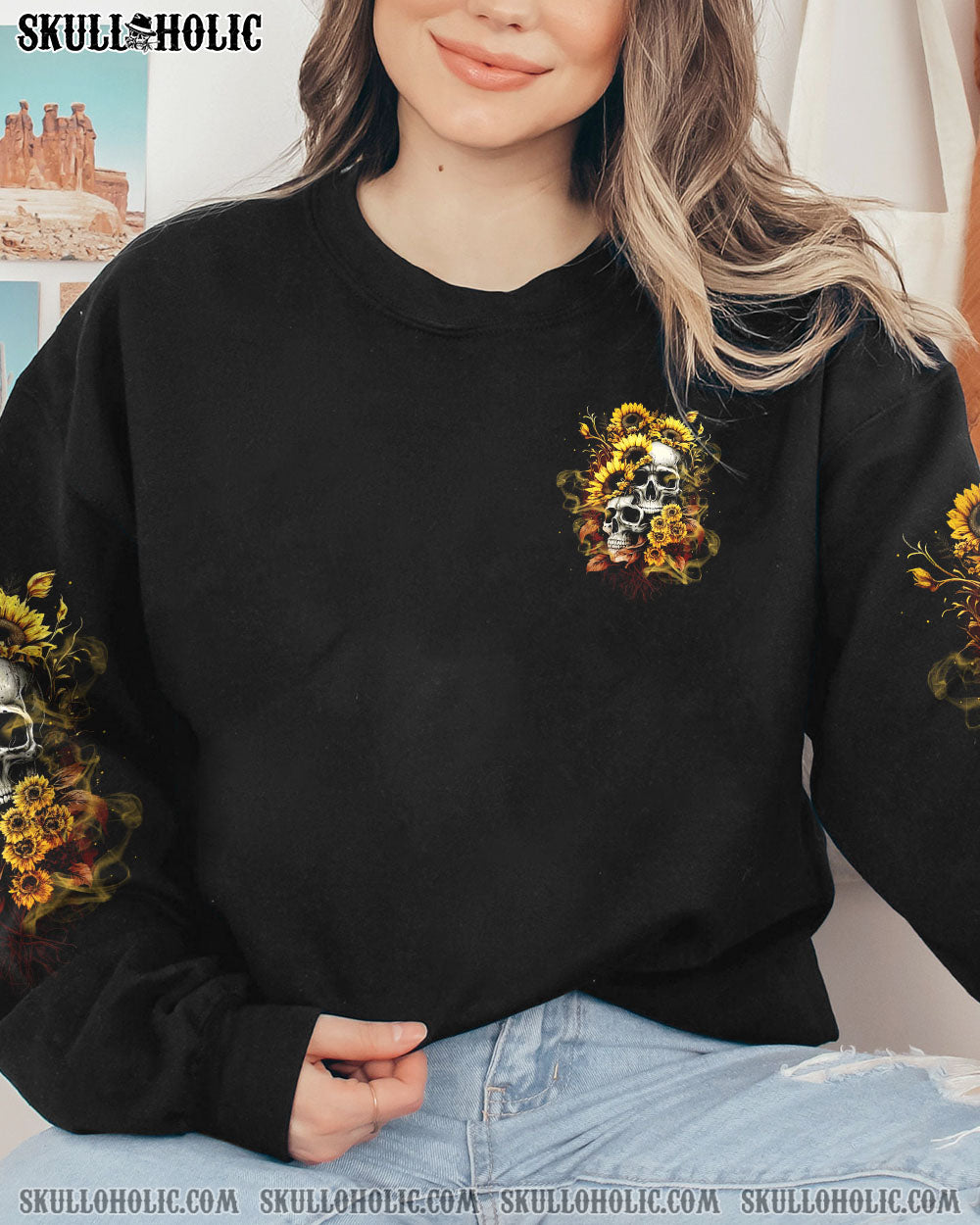 I AM A SWEET GIRL BUT IF YOU PISS ME OFF SUNFLOWER SKULL ALL OVER PRINT – TLTW0703235