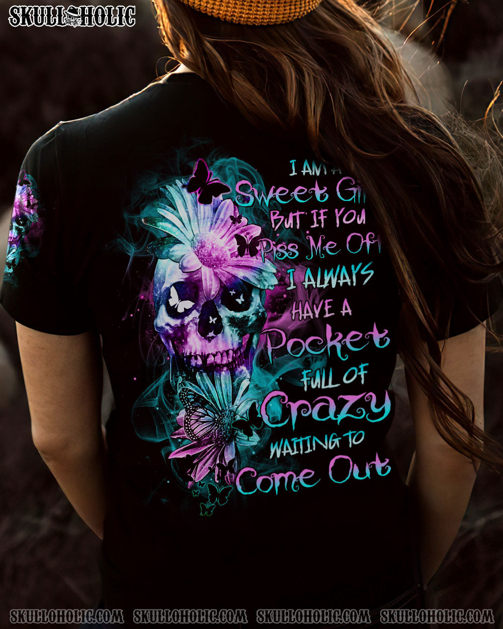 I AM A SWEET GIRL DAISY SKULL ALL OVER PRINT – TLTR1701231