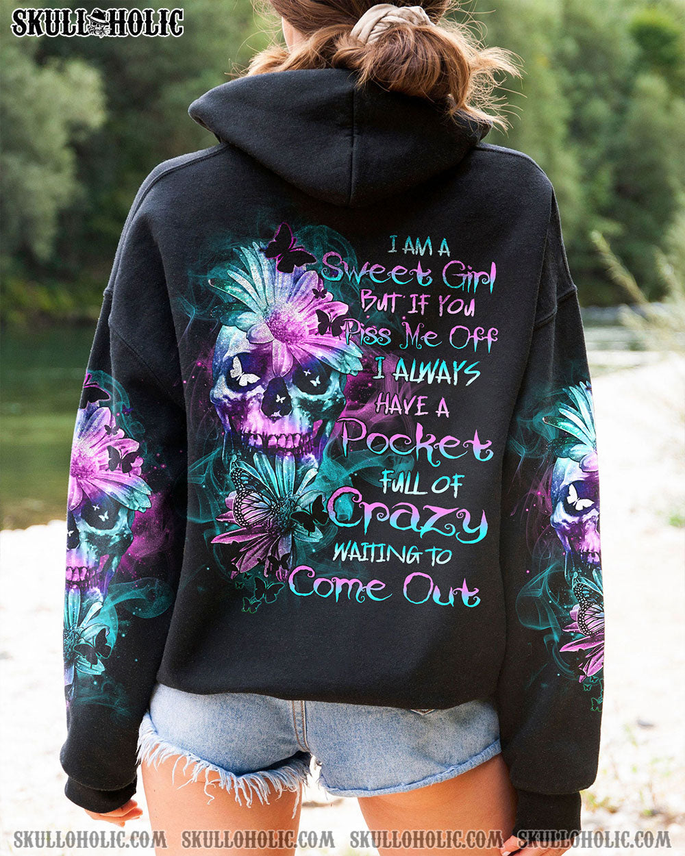 I AM A SWEET GIRL DAISY SKULL ALL OVER PRINT - TLTR1701231