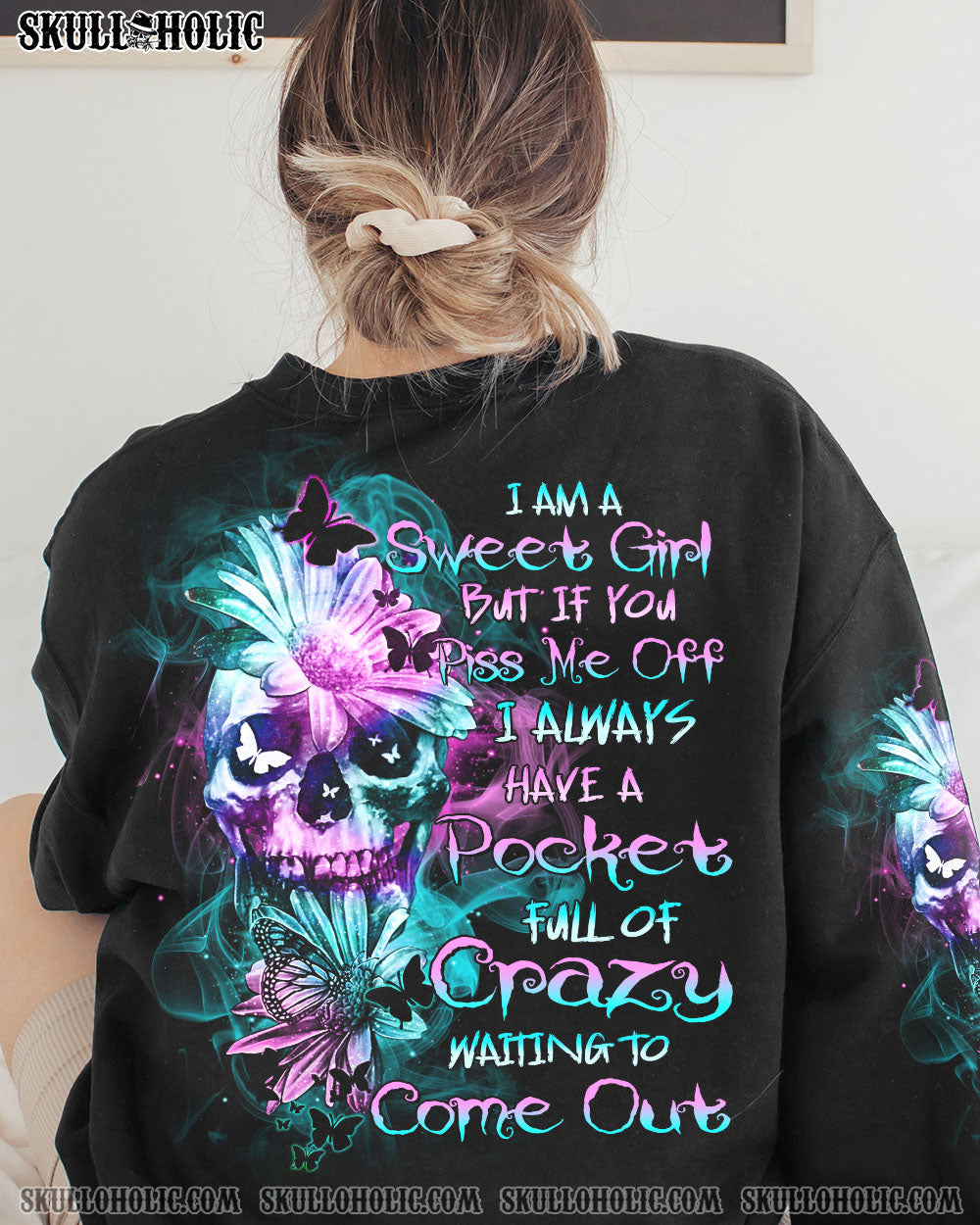 I AM A SWEET GIRL DAISY SKULL ALL OVER PRINT – TLTR1701231