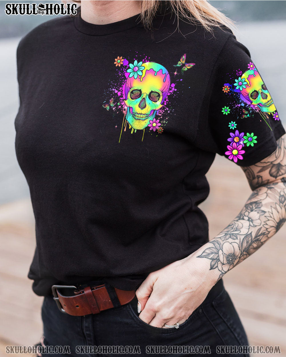 I AM A SWEET GIRL FLOWER SKULL ALL OVER PRINT – YHLN0703234