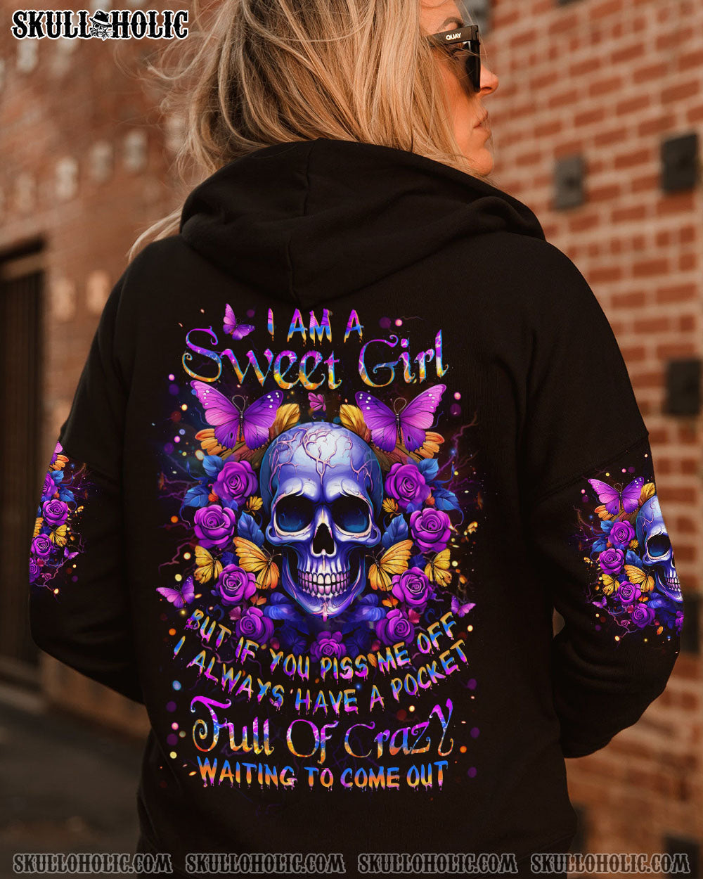 I AM A SWEET GIRL FLOWER SKULL ALL OVER PRINT – YHLT0512231