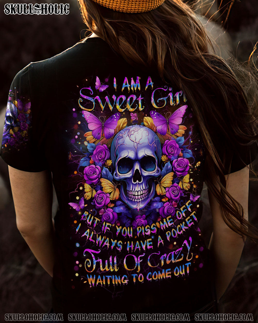 I AM A SWEET GIRL FLOWER SKULL ALL OVER PRINT – YHLT0512231