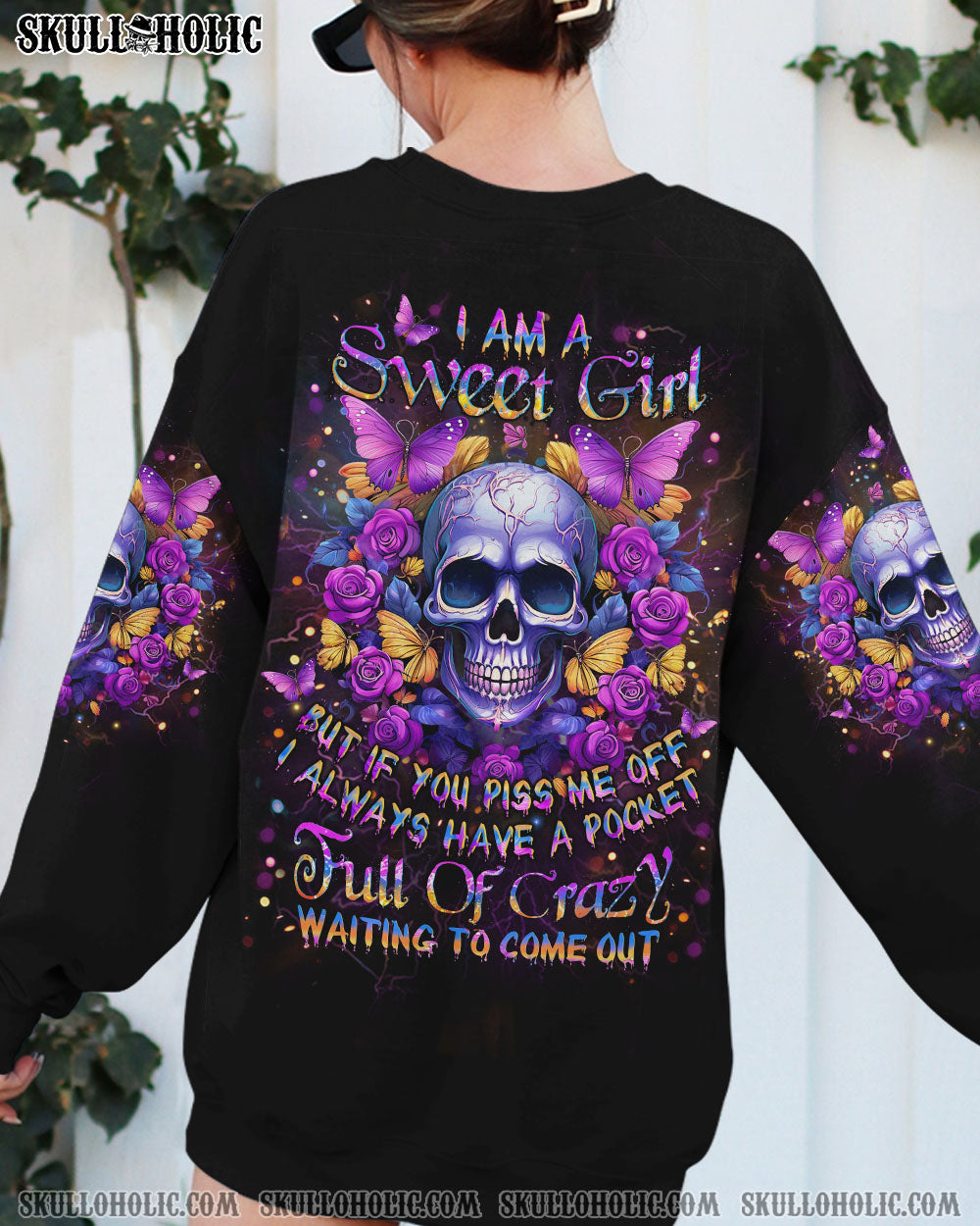I AM A SWEET GIRL FLOWER SKULL ALL OVER PRINT – YHLT0512231