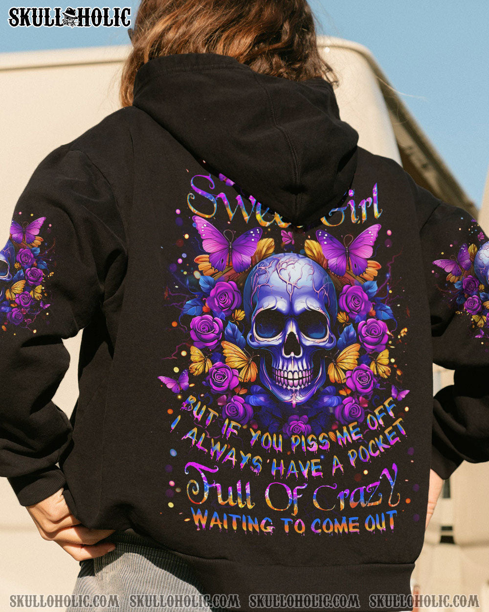 I AM A SWEET GIRL FLOWER SKULL ALL OVER PRINT – YHLT0512231