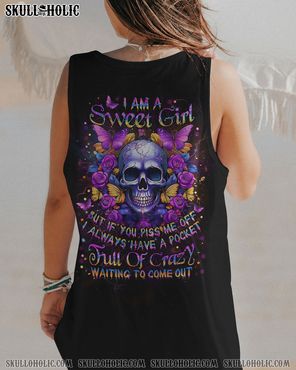 I AM A SWEET GIRL FLOWER SKULL ALL OVER PRINT – YHLT0512231