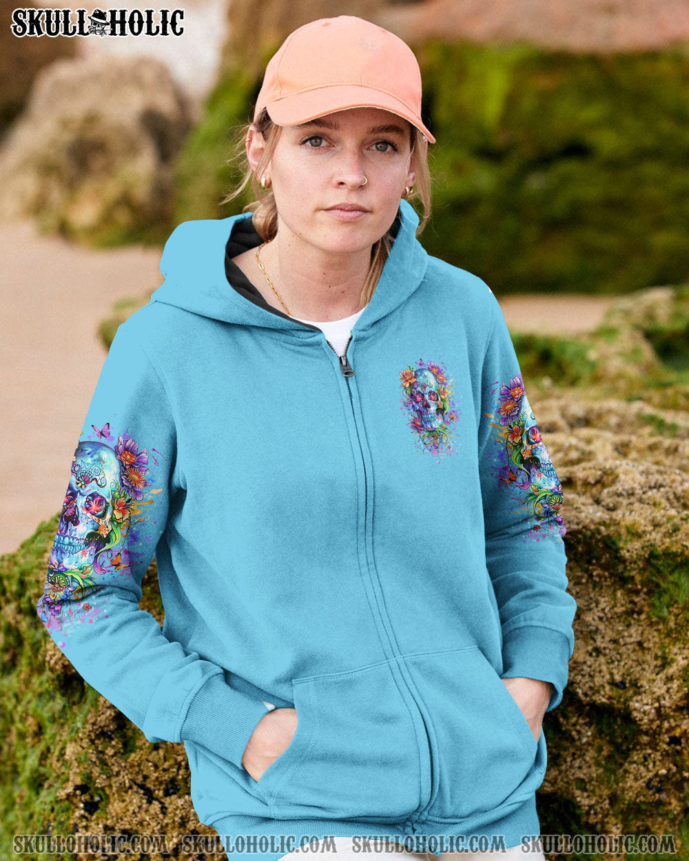 I AM A SWEET GIRL FLOWER SKULL ALL OVER PRINT – YHLT2407242