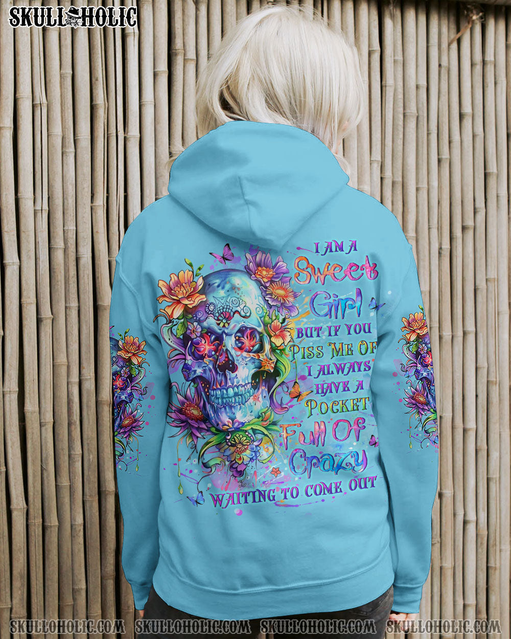 I AM A SWEET GIRL FLOWER SKULL ALL OVER PRINT – YHLT2407242
