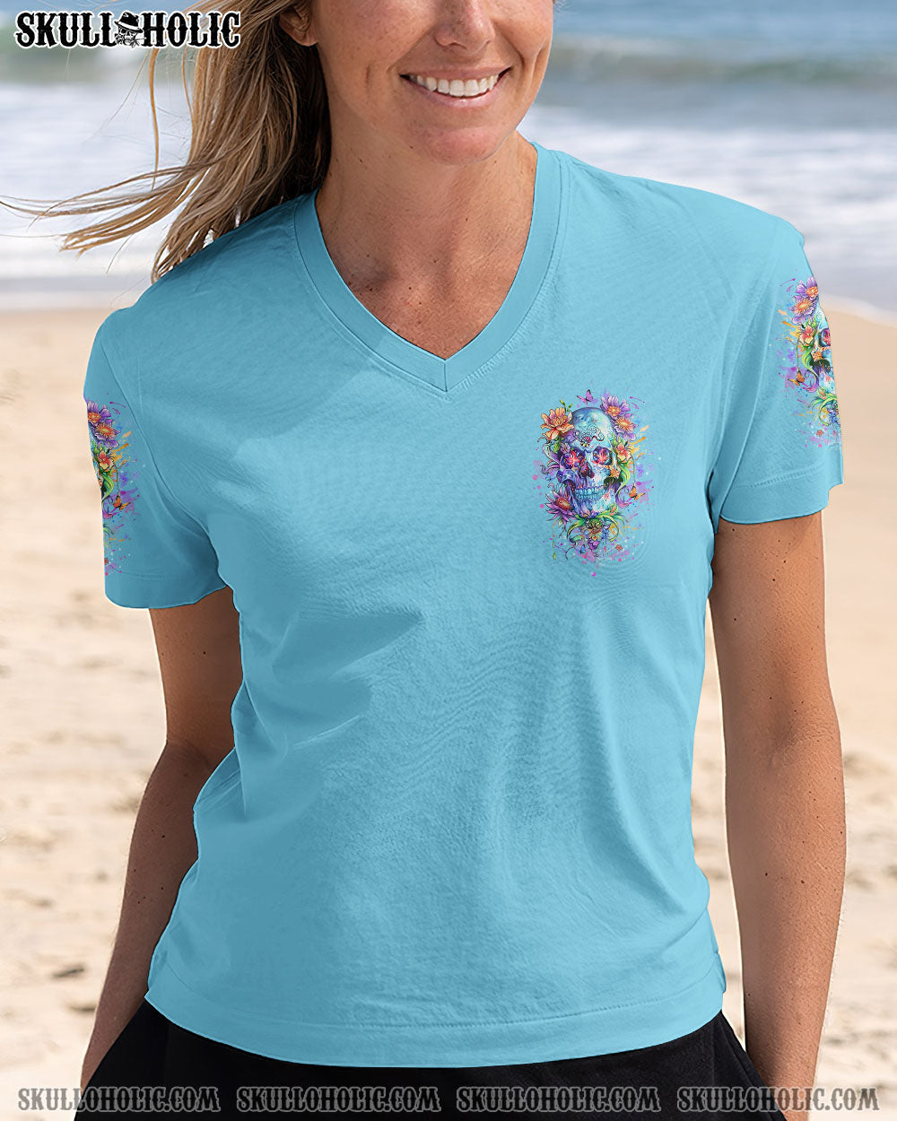 I AM A SWEET GIRL FLOWER SKULL ALL OVER PRINT – YHLT2407242