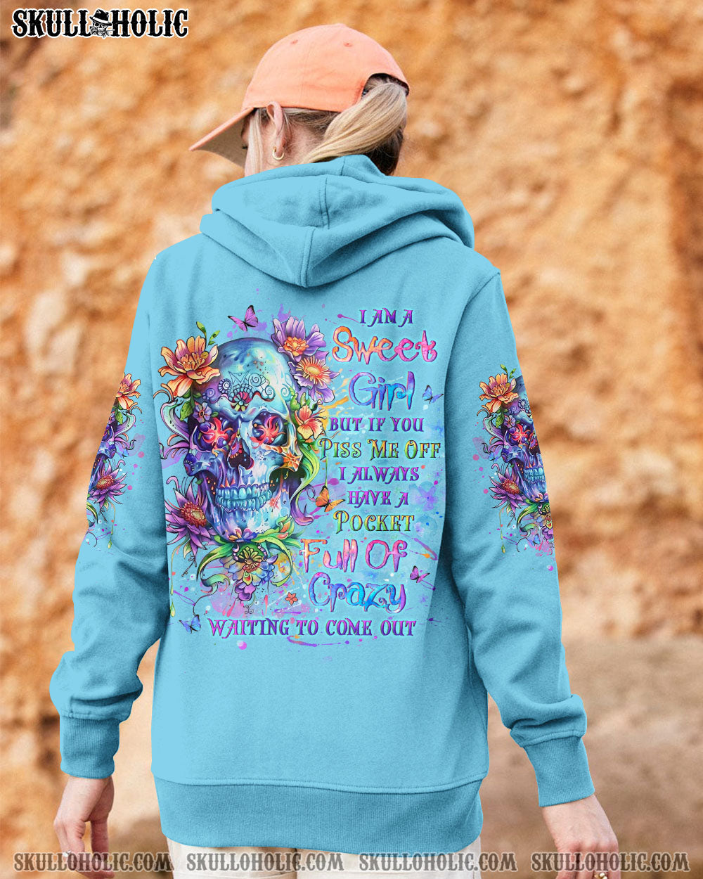 I AM A SWEET GIRL FLOWER SKULL ALL OVER PRINT – YHLT2407242