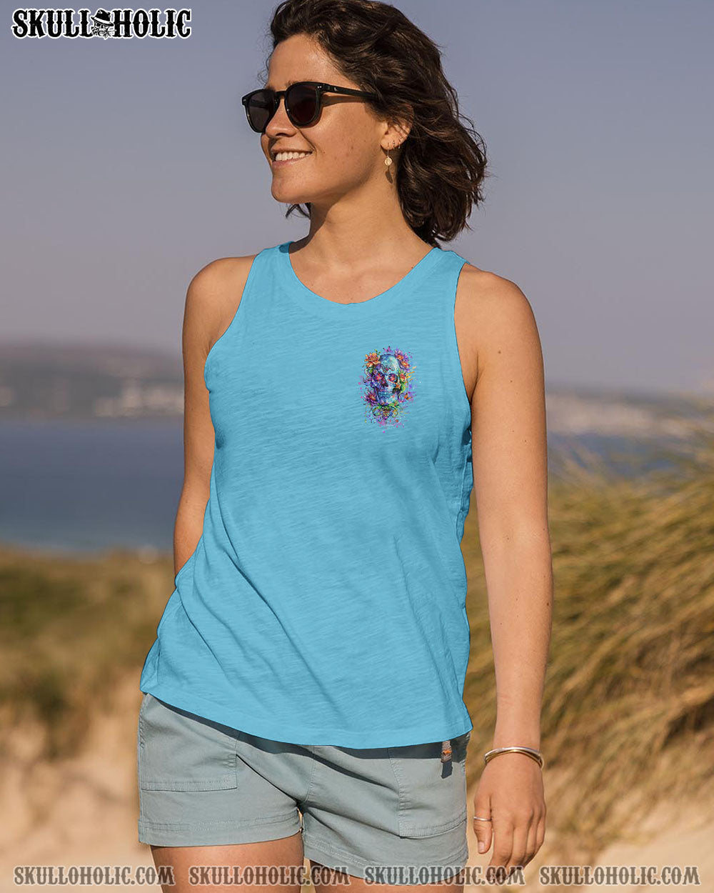 I AM A SWEET GIRL FLOWER SKULL ALL OVER PRINT – YHLT2407242