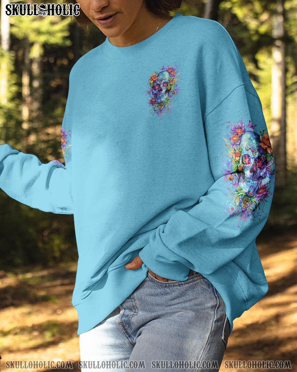 I AM A SWEET GIRL FLOWER SKULL ALL OVER PRINT – YHLT2407242