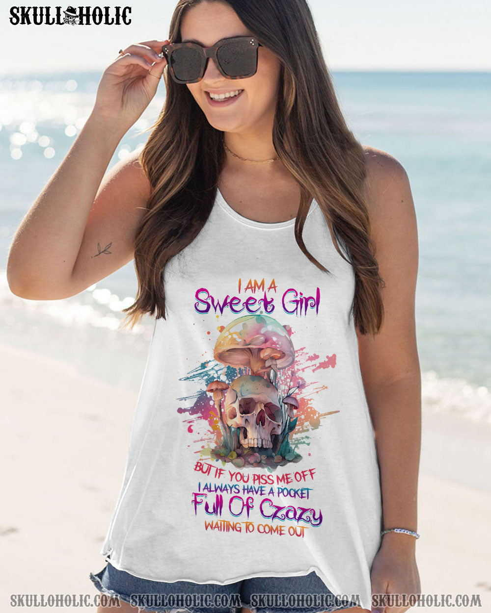 I AM A SWEET GIRL MUSHROOMS SKULL ALL OVER PRINT – YHHG0202231