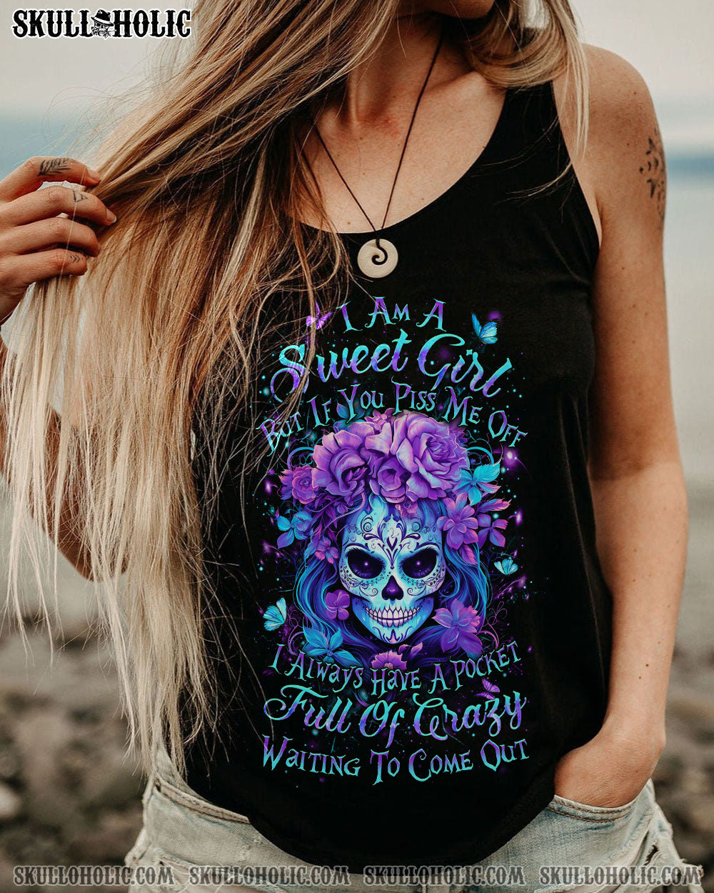 I AM A SWEET GIRL SUGAR SKULL ALL OVER PRINT – YHDU0910233