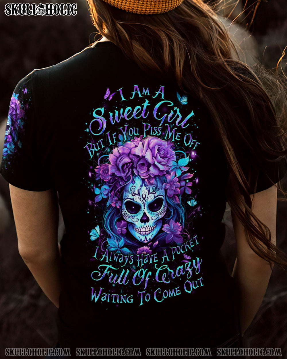 I AM A SWEET GIRL SUGAR SKULL ALL OVER PRINT – YHDU0910233
