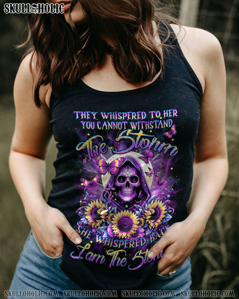 I AM THE STORM REAPER SUNFLOWERS ALL OVER PRINT – YHDU0102241