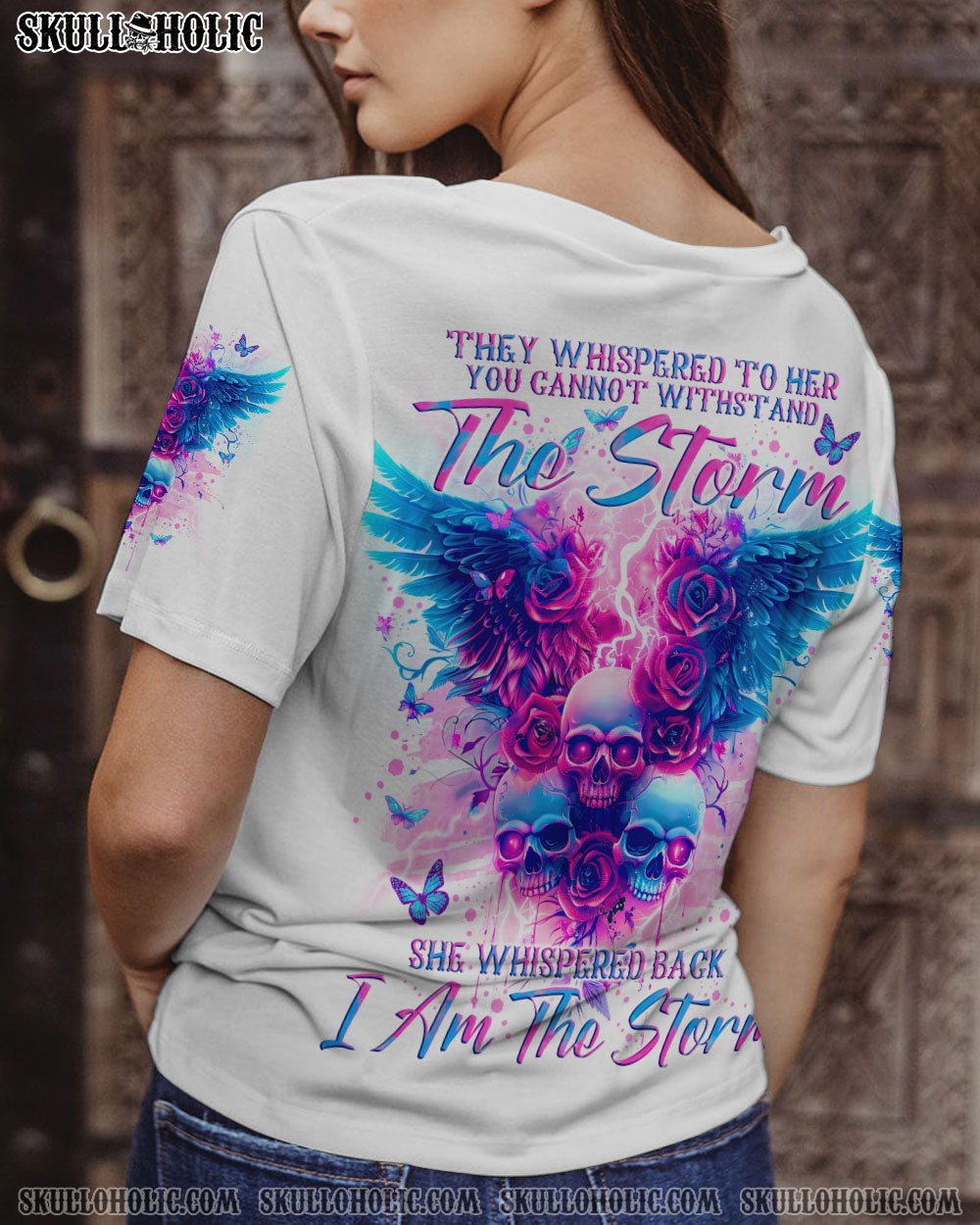 I AM THE STORM ROSES WINGS SKULL ALL OVER PRINT – TLNO1004241