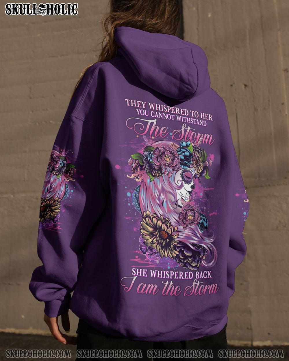 I AM THE STORM SUGAR SKULL FLOWER ALL OVER PRINT – YHHG0304233