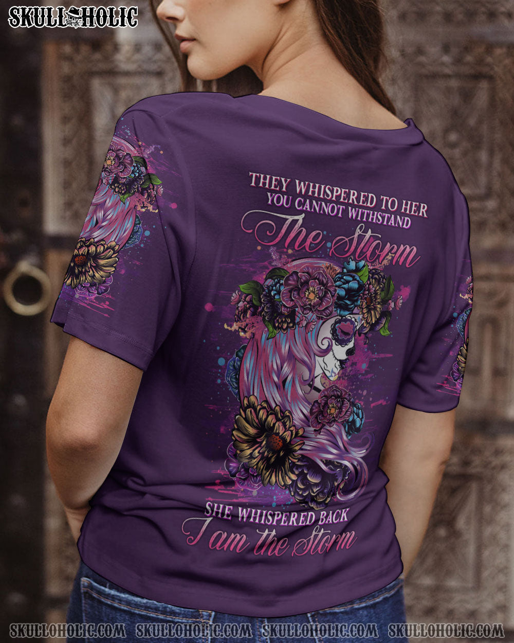 I AM THE STORM SUGAR SKULL FLOWER ALL OVER PRINT – YHHG0304233