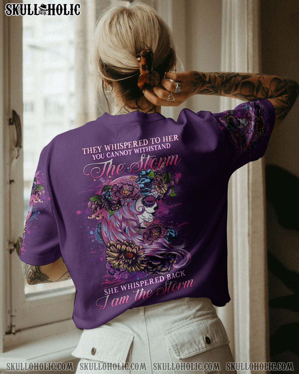 I AM THE STORM SUGAR SKULL FLOWER ALL OVER PRINT – YHHG0304233