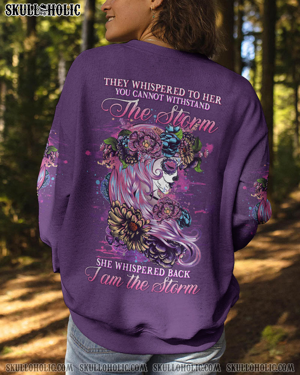 I AM THE STORM SUGAR SKULL FLOWER ALL OVER PRINT – YHHG0304233