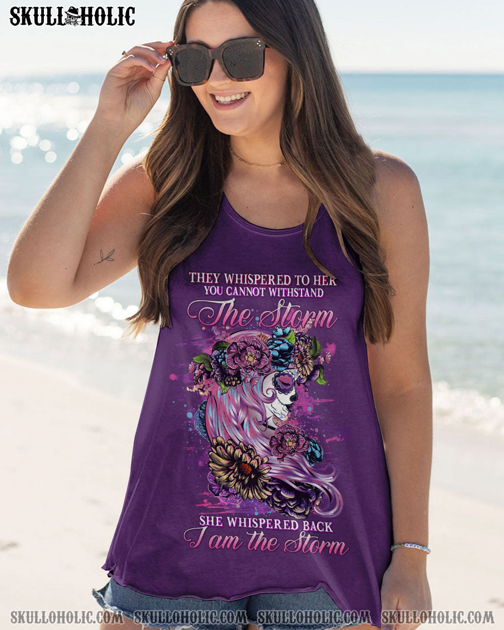 I AM THE STORM SUGAR SKULL FLOWER ALL OVER PRINT – YHHG0304233