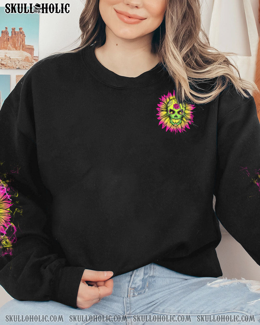 I AM THE STORM SUGAR SKULL SUNFLOWER ALL OVER PRINT – TLTW0103232