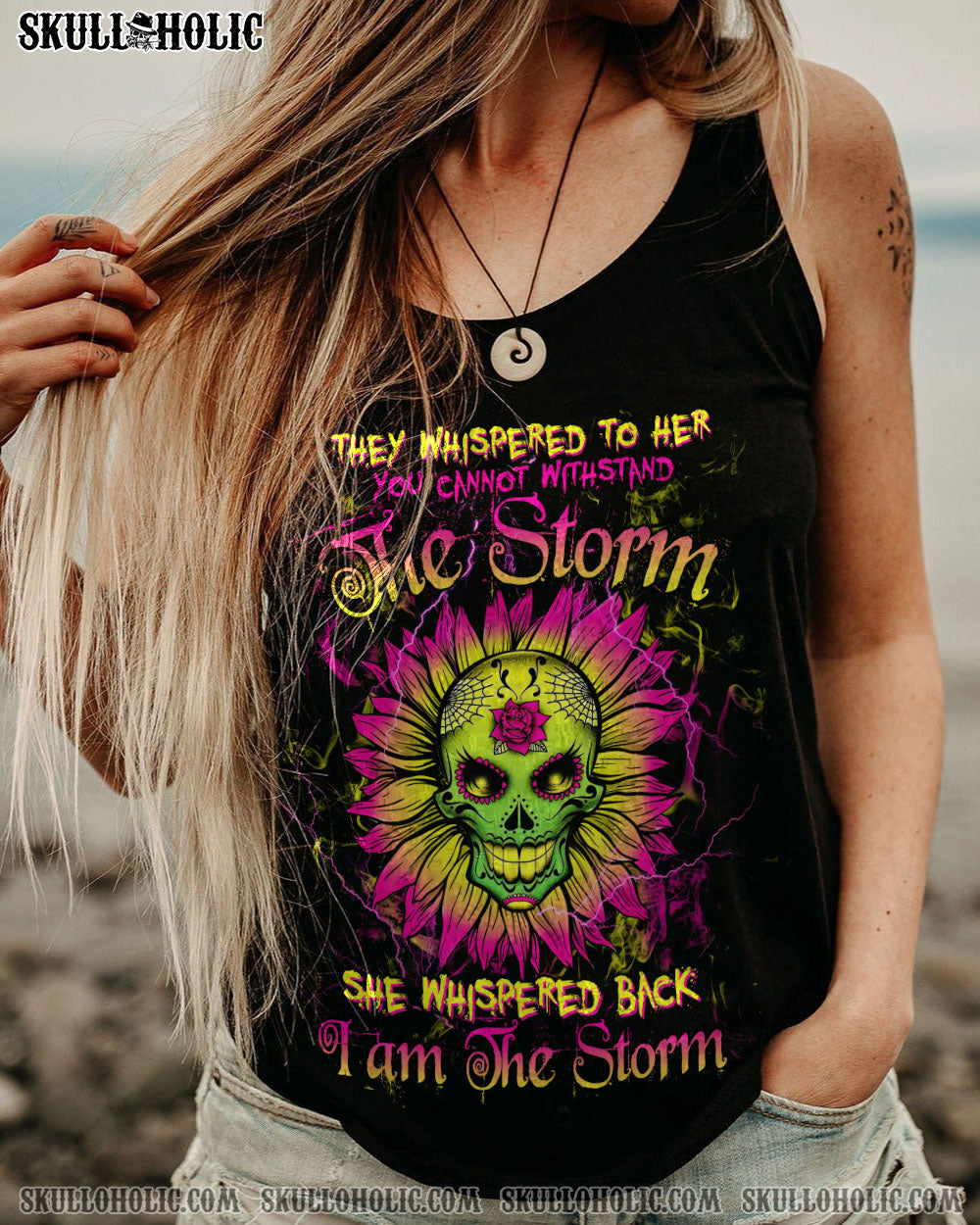 I AM THE STORM SUGAR SKULL SUNFLOWER ALL OVER PRINT – TLTW0103232