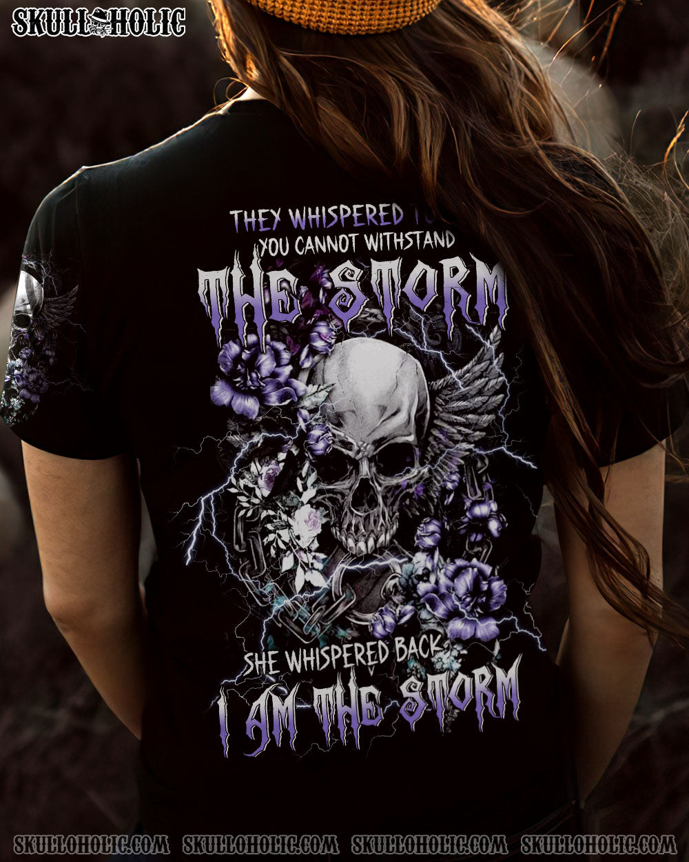 I AM THE STORM WINGS FLOWER SKULL ALL OVER PRINT – TLTW0202233