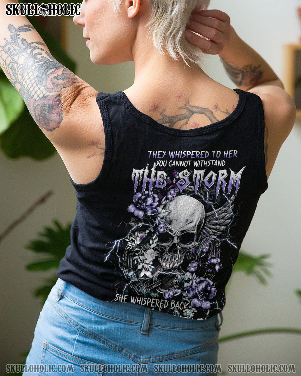 I AM THE STORM WINGS FLOWER SKULL ALL OVER PRINT – TLTW0202233
