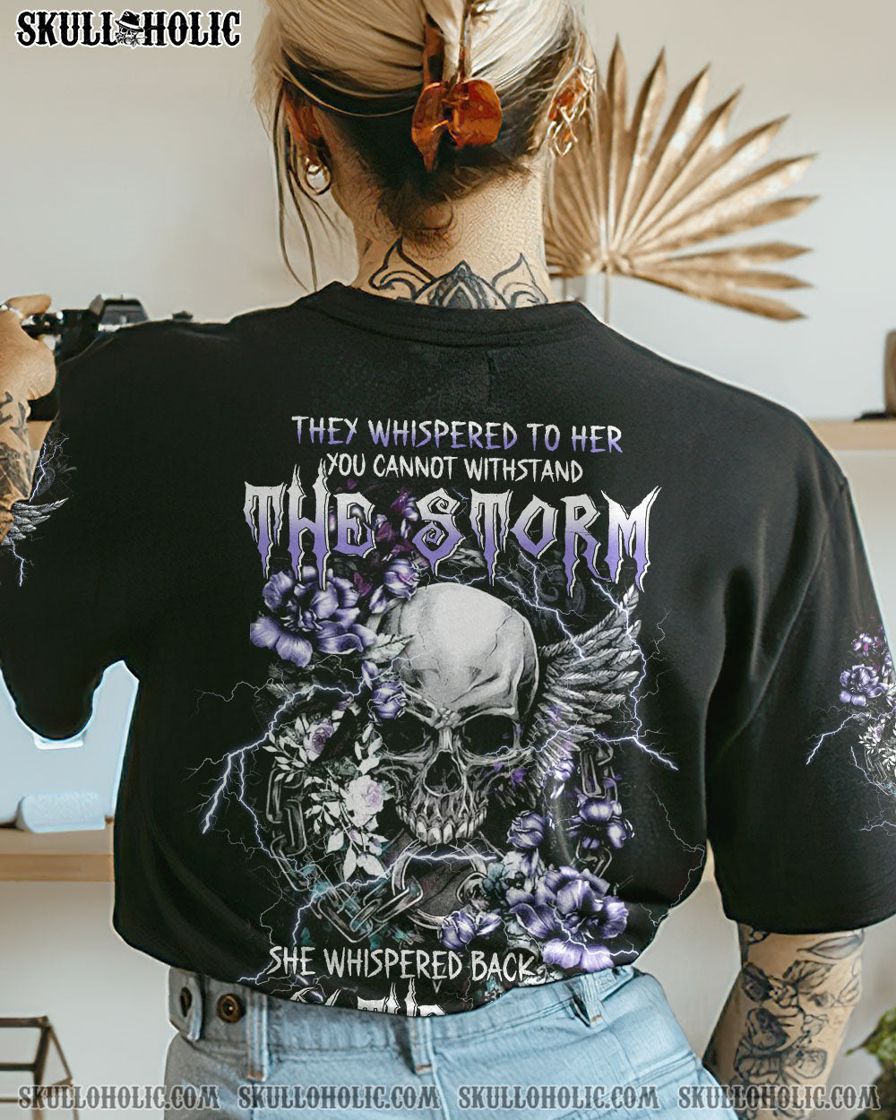 I AM THE STORM WINGS FLOWER SKULL ALL OVER PRINT – TLTW0202233