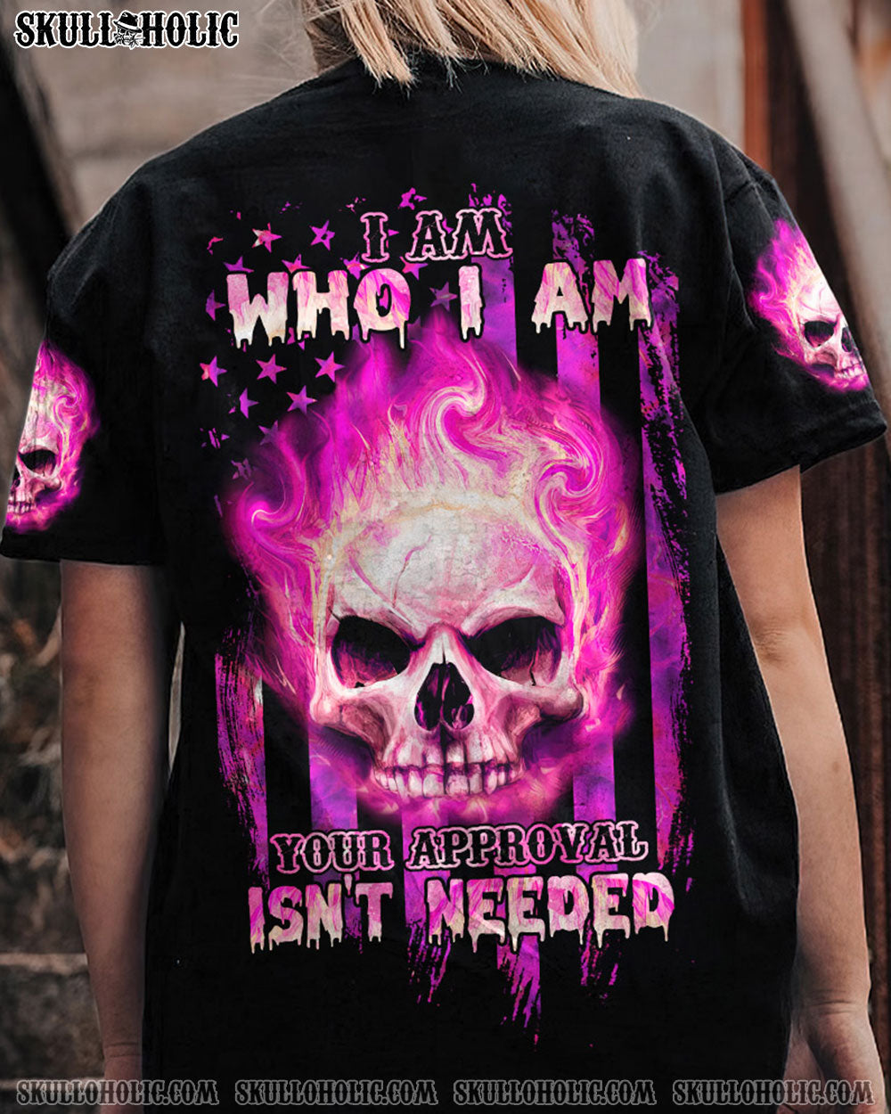 I AM WHO I AM FIRE SKULL FLAG ALL OVER PRINT - TLNZ0312223