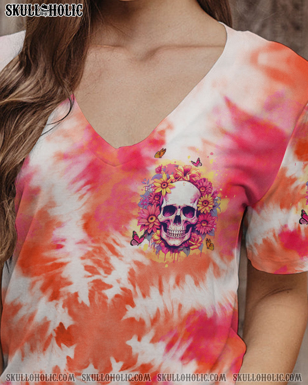 I AM WHO I AM FLORAL SKULL TIE DYE ALL OVER PRINT – TLTW1306234