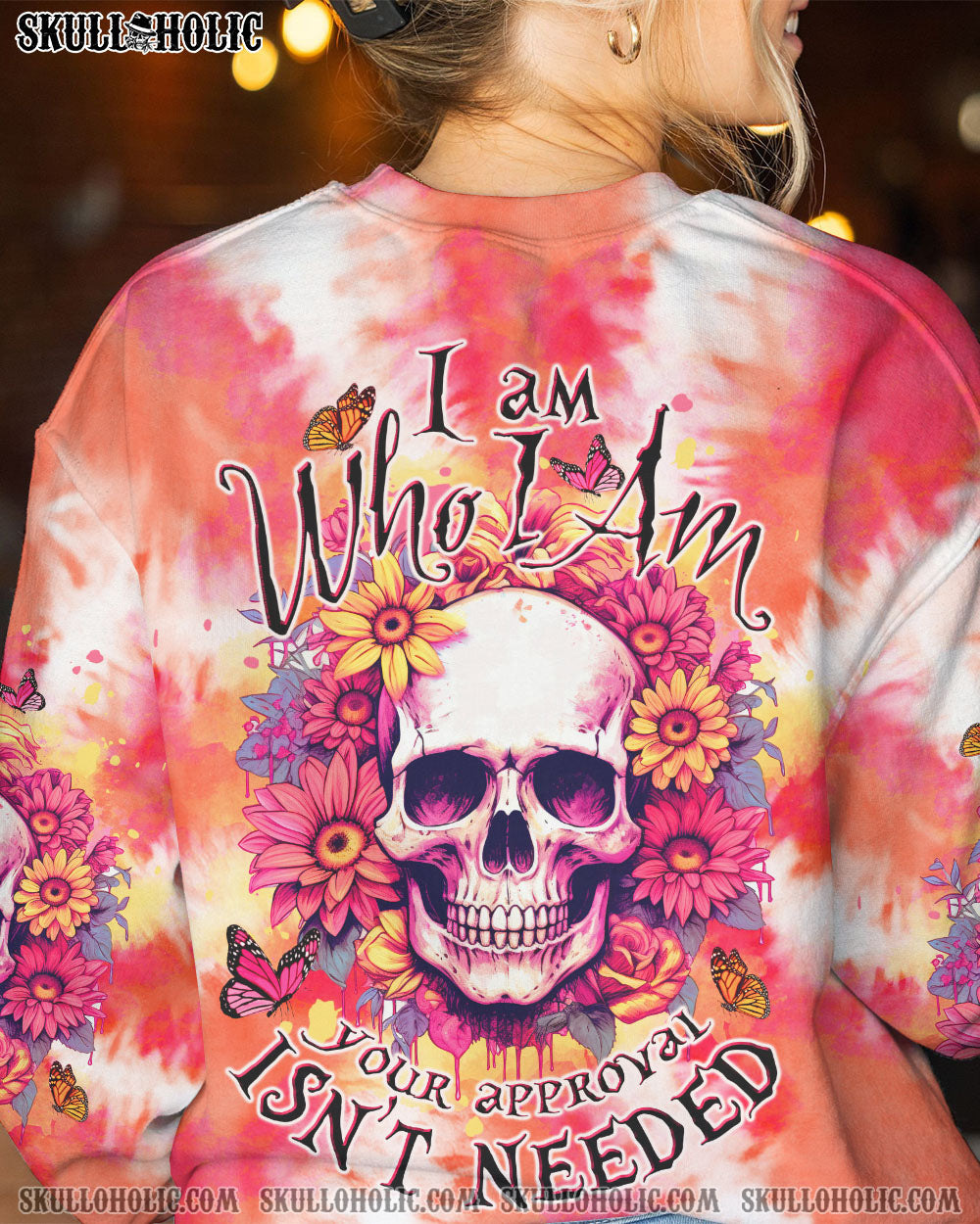 I AM WHO I AM FLORAL SKULL TIE DYE ALL OVER PRINT – TLTW1306234