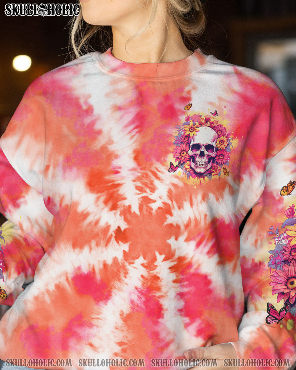 I AM WHO I AM FLORAL SKULL TIE DYE ALL OVER PRINT – TLTW1306234