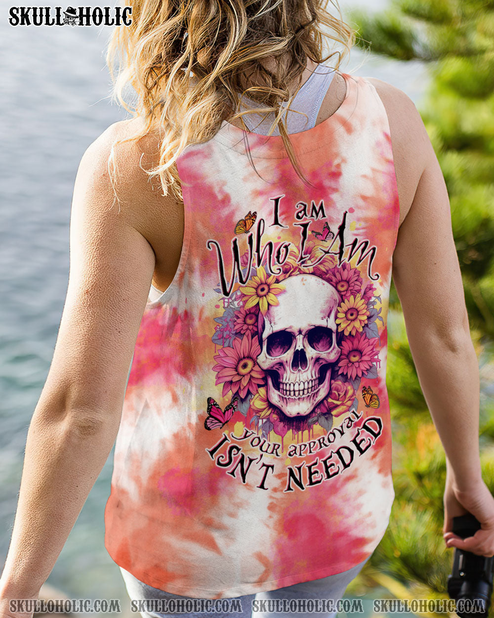 I AM WHO I AM FLORAL SKULL TIE DYE ALL OVER PRINT – TLTW1306234