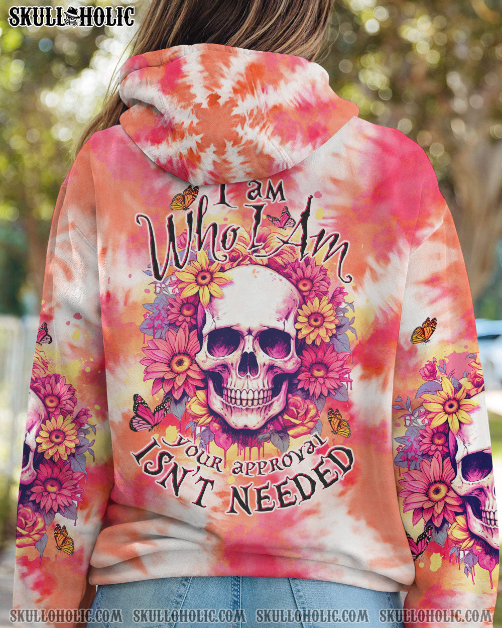 I AM WHO I AM FLORAL SKULL TIE DYE ALL OVER PRINT – TLTW1306234