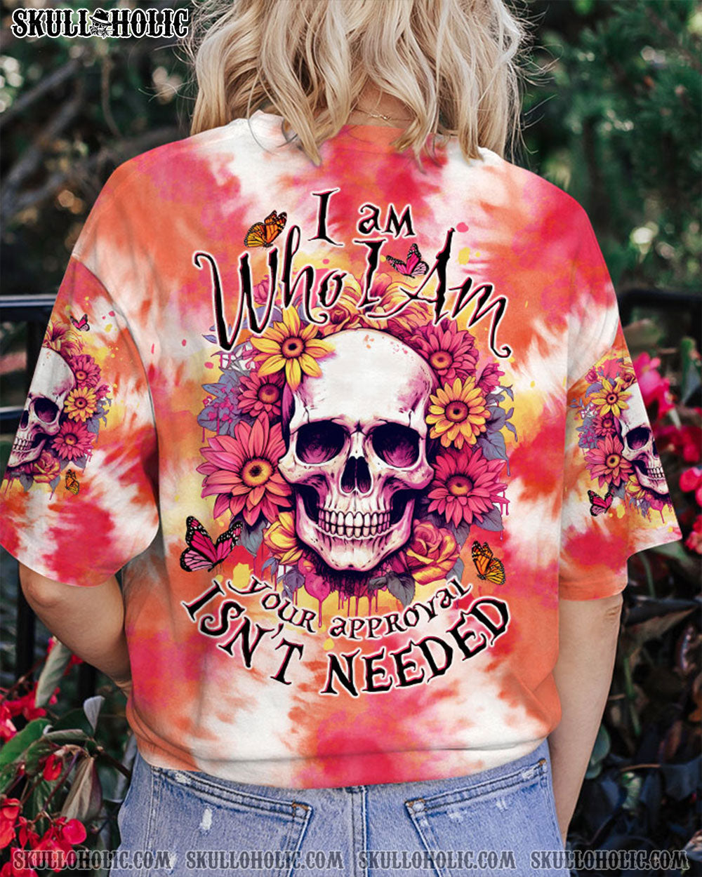 I AM WHO I AM FLORAL SKULL TIE DYE ALL OVER PRINT – TLTW1306234