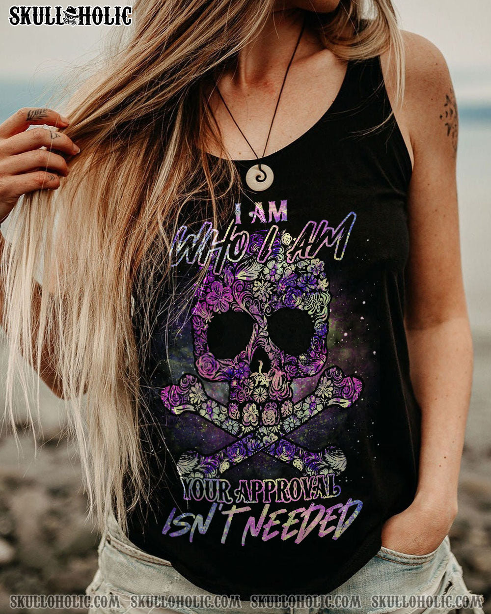 I AM WHO I AM FLOWER GALAXY SKULL ALL OVER PRINT – TLNO1712222