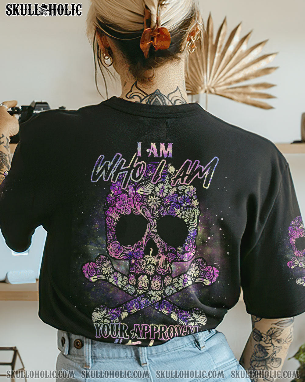 I AM WHO I AM FLOWER GALAXY SKULL ALL OVER PRINT – TLNO1712222