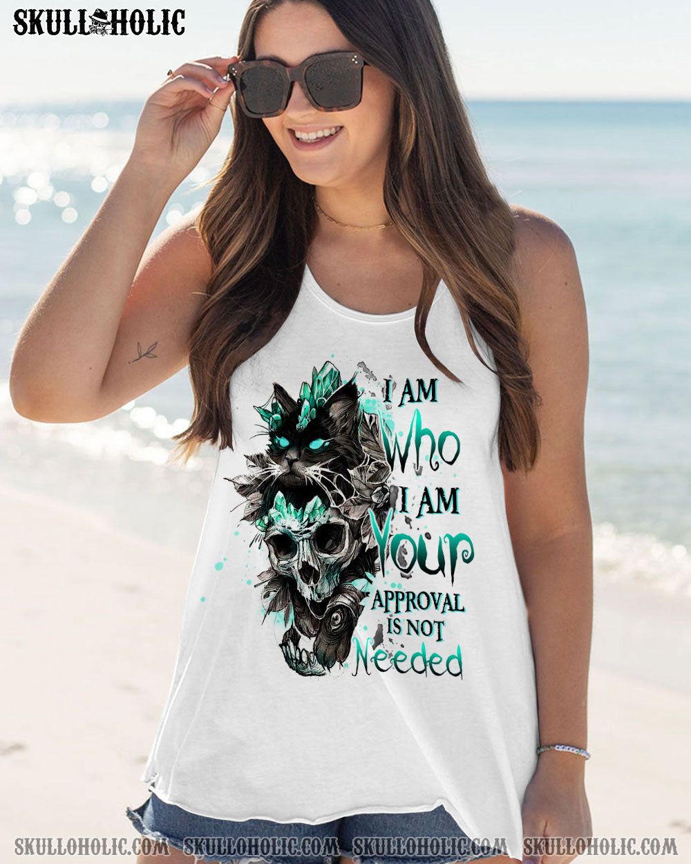 I AM WHO I AM SKULL BLACK CAT ALL OVER PRINT – TLTW2712223