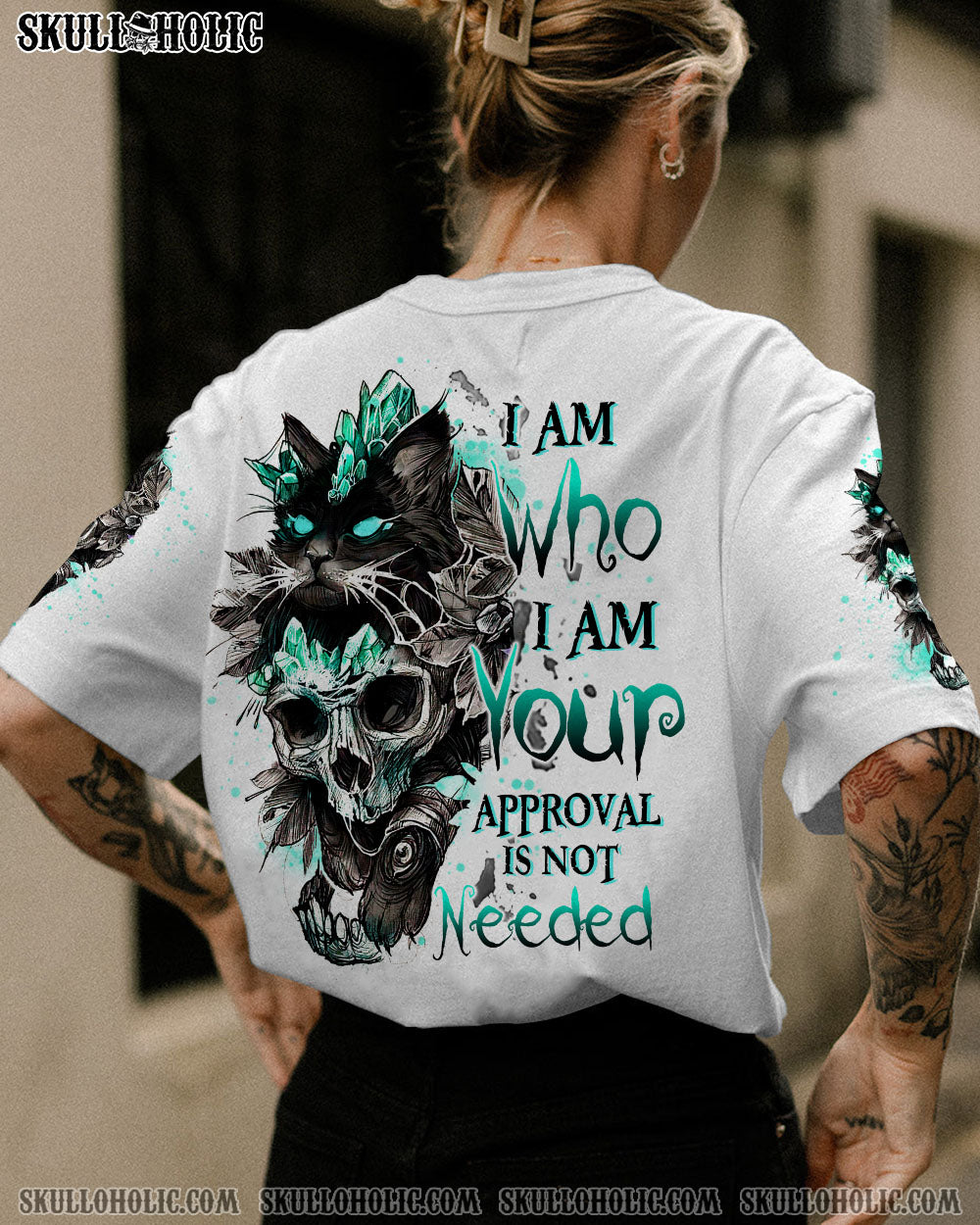 I AM WHO I AM SKULL BLACK CAT ALL OVER PRINT – TLTW2712223