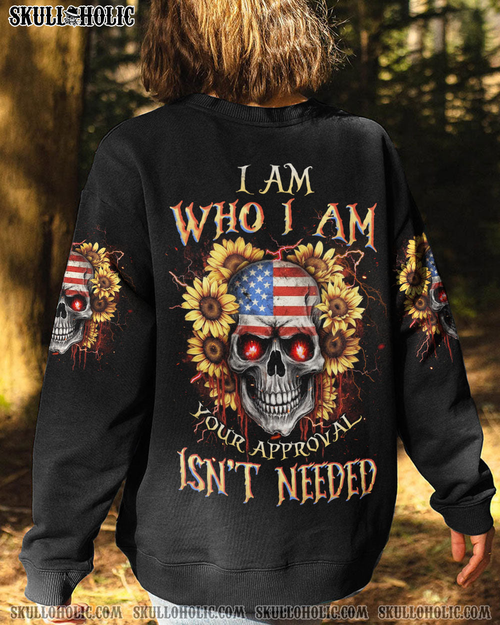 I AM WHO I AM SKULL SUNFLOWER FLAG ALL OVER PRINT – TLNZ1605231
